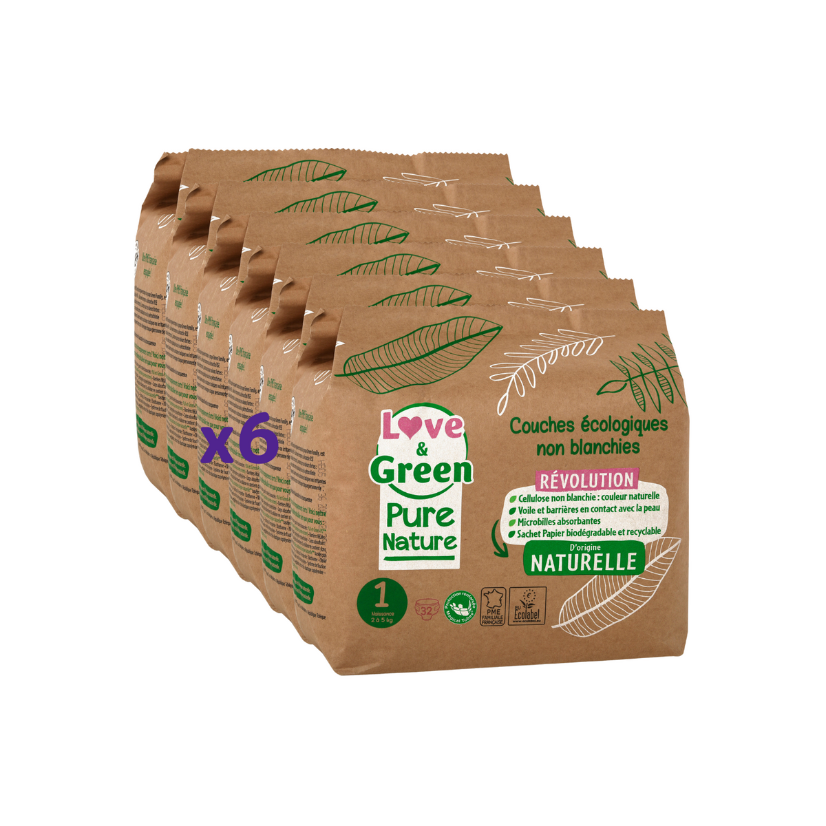 Couches Pure Nature Love&Green Écologique et de Qualité Suisse