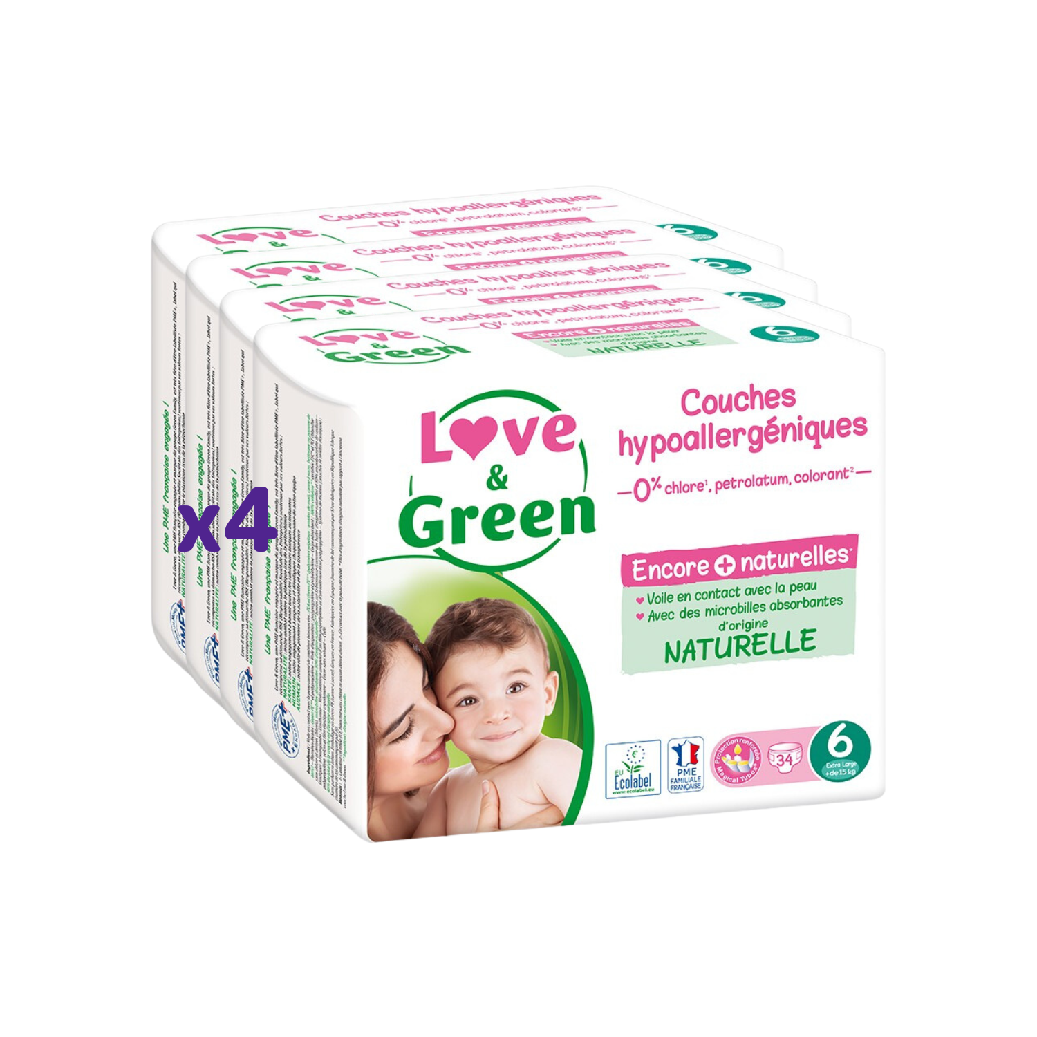 Love & Green 56 Lingettes à l'Eau Pure moins cher